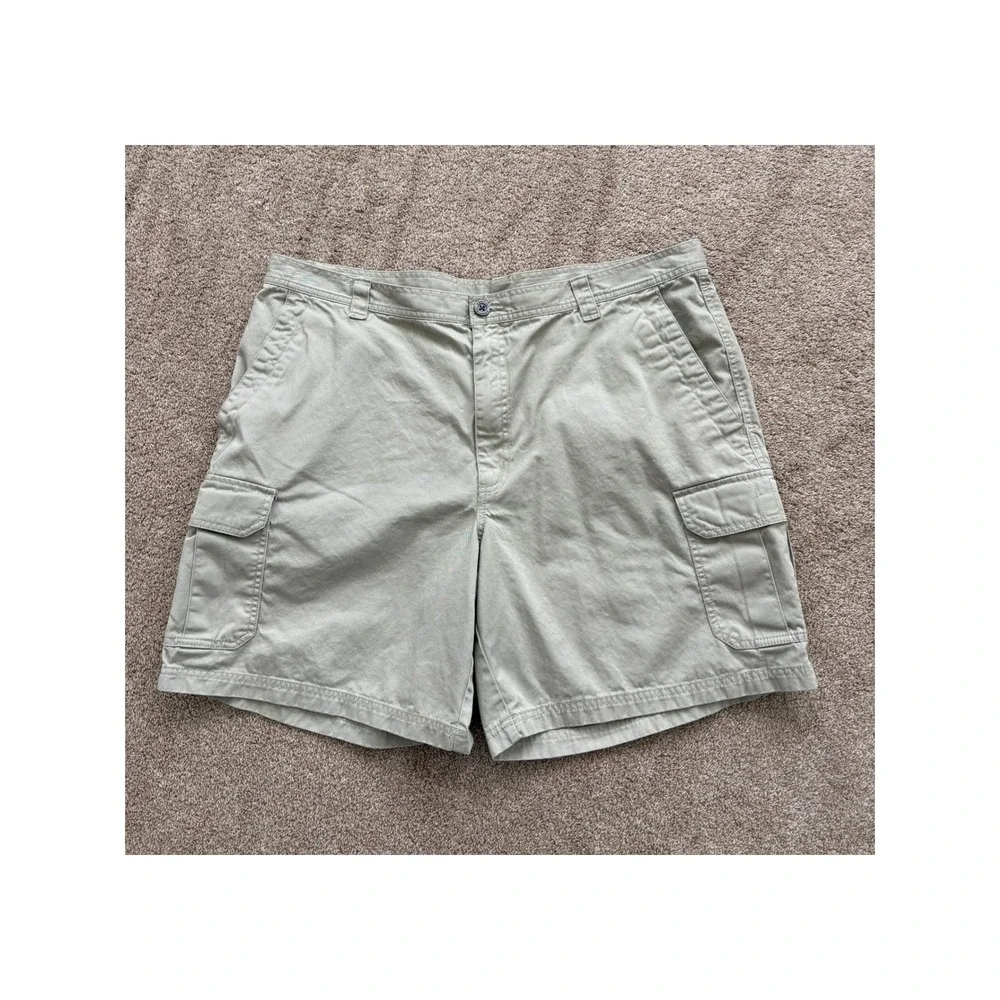 Columbia Mens Cargo Shorts 42 Khaki Tan Cotton Twill Hiking Outdoor Utility 8in